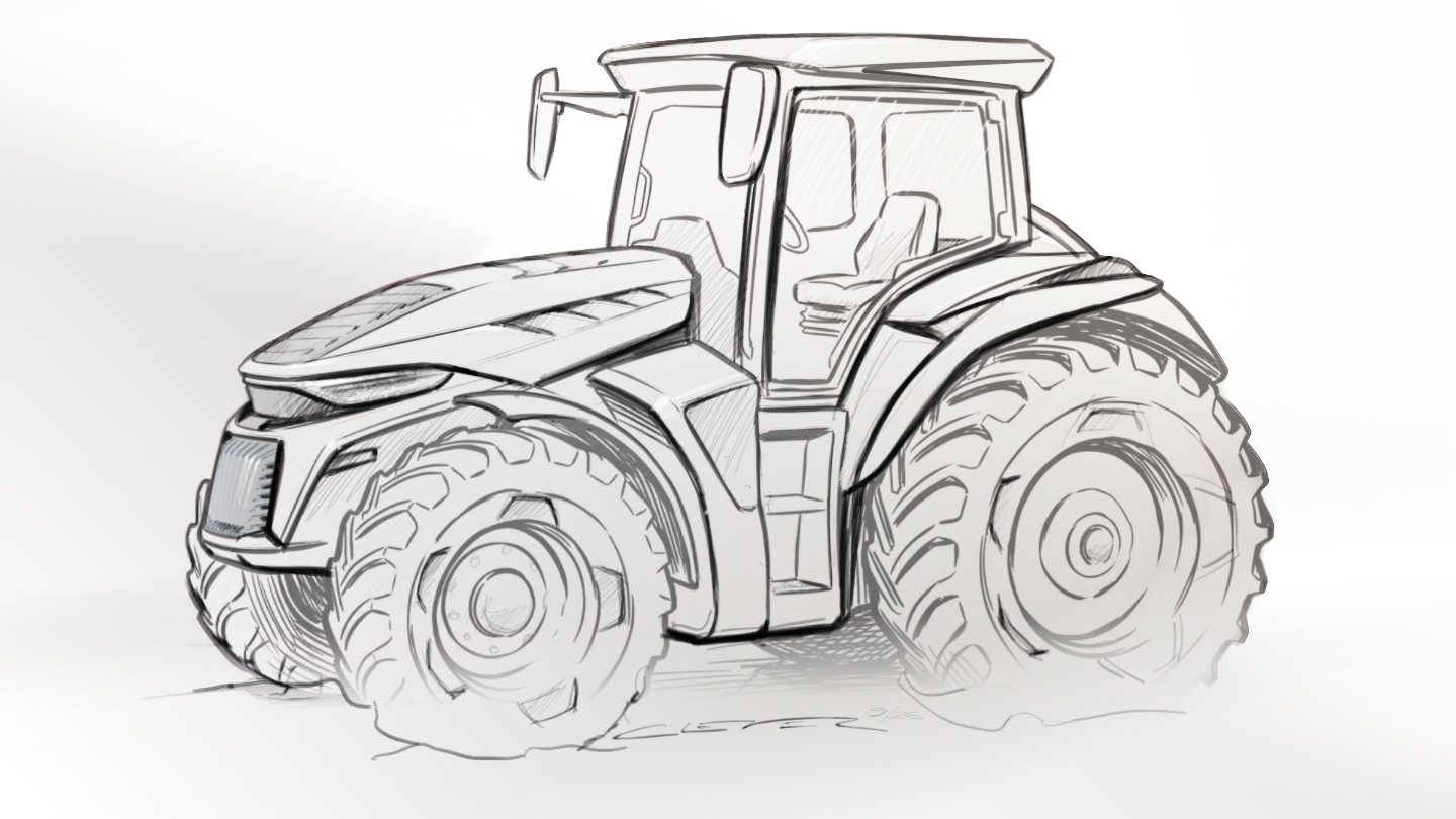 Traktor Design Skizze von Thomas Clever